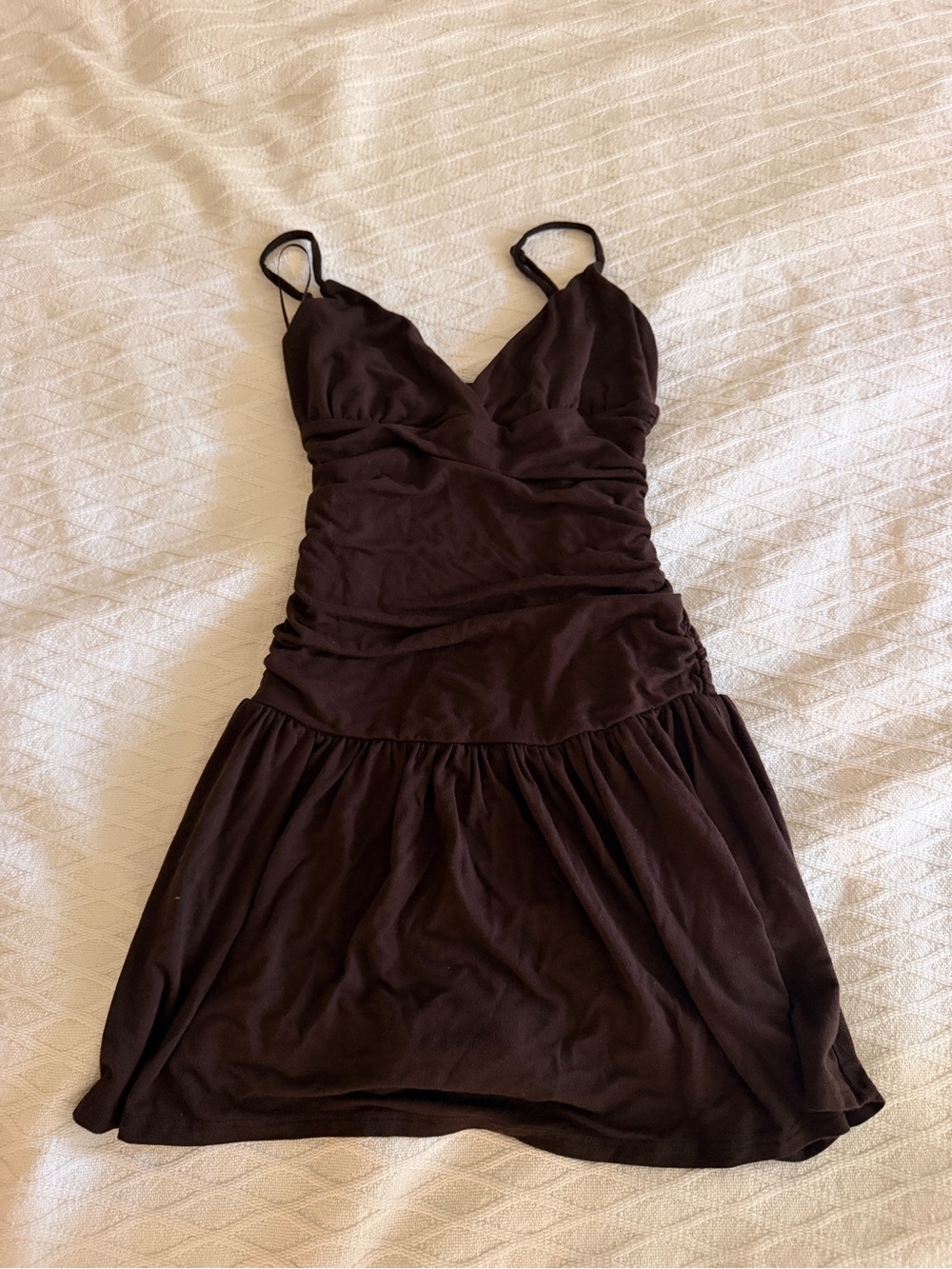 Garage brown ruched dress